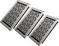 Floor Registers 6x12 Inches - 3 Pack Heavy Duty Walkable Steel Floor Vents Ease Adjust Air Flow Direction Vent Covers for Home Floor Satin Nickel Floor Vent Covers