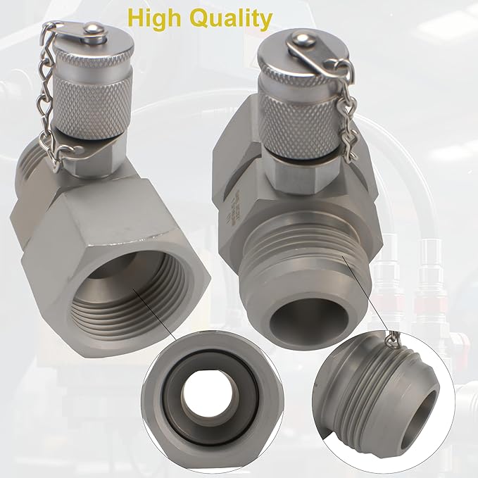 JIC37 Hydraulic Tee Connector, 7PCS Hydraulic Swivel Run Tees & Test Coupling Set