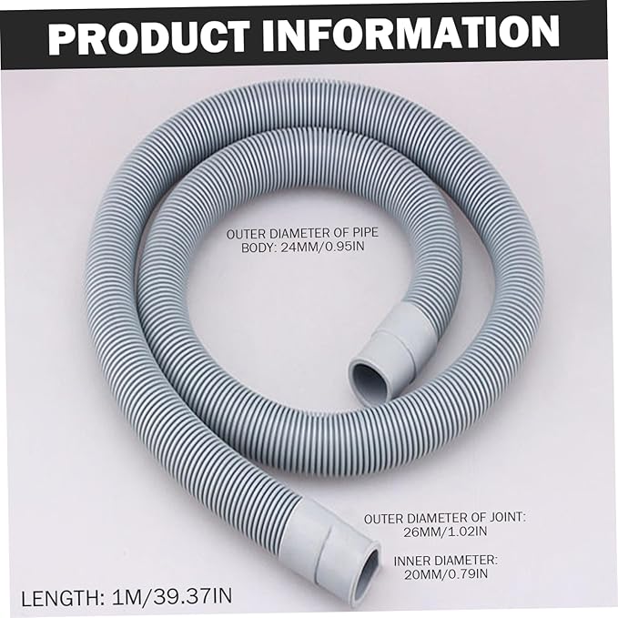 Washing Machine Drain Hose Set 3.3Ft Flexible Thickened Dishwasher Drain Hose Extension Kit for Camping Household Balcony Home