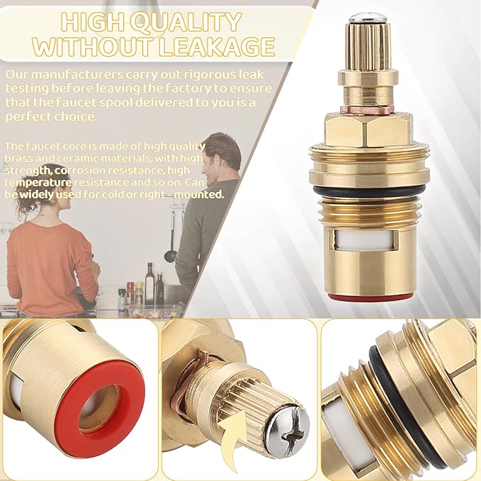 Faucet Cartridge Replacement Parts Compatible with Rohl 9.13145, 9.13146, Fit for Kitchen Bathroom Faucet Shower Stems Replacement Valves Cartridges 2 Pack(Cold + Hot)