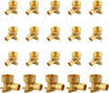 (20-Pack) PEX Fittings, Pex 3/4"x3/4" Female Threaded NPT Drop Ear Elbow Adapter, Brass Crimp Fittings, for PEX Tubing Pipe Plumbing, ASTM F1807(PEX1807169-20Pack)