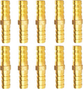10PCs 3/8" Brass Hose Barb Fitting Straight Shape Barbed Splicer Mender Union Fitting for Oil Water Air