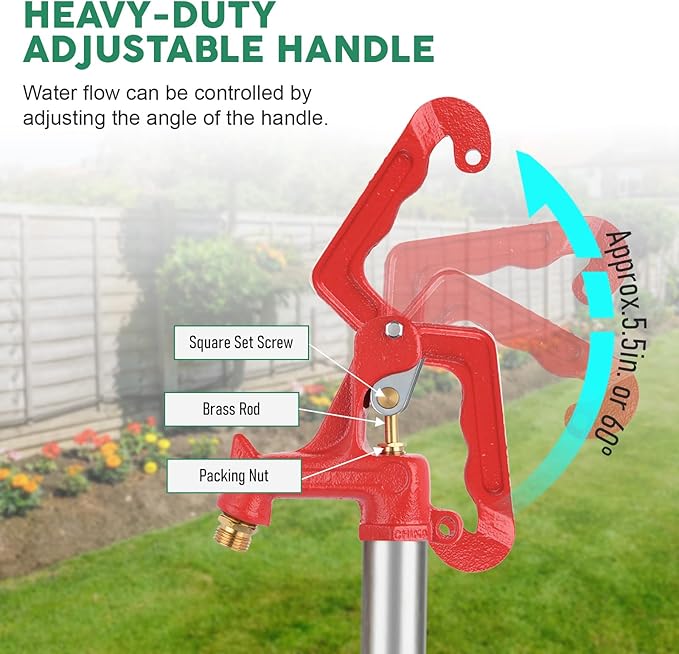Yard Hydrant Head Assembly, Frost Free Outdoor Faucet Head Frost Proof Yard Hydrant Replacement Head for Farm Garden Irrigation, Water Hydrant Spigot 3/4" Pipe Connection
