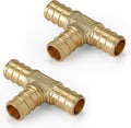 50-Pack HeSun PEX Fittings, 3/4"x3/4"x3/4" Pex Tee, Brass Crimp Fitting for Pex Pipes, ASTM F1807(PEX1807071-50)