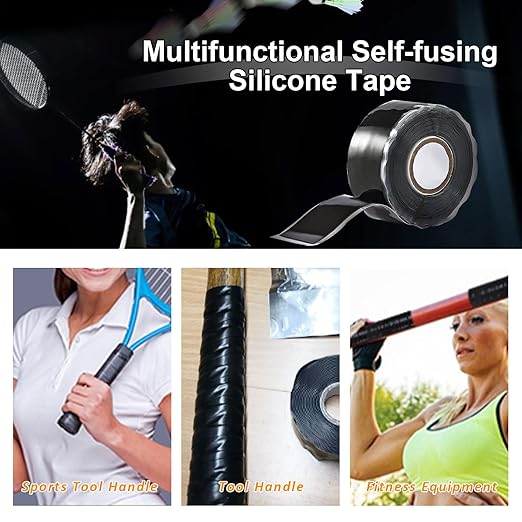 Seal Self Fusing Silicone Tape, 2 Rolls 1inx10' Weatherproof Pipe Repair Tape, Heavy Duty and Leak Proof Rubber Pipe Tape，Flex Seal Tape for Emergency Pipeline Repair/Cable Bandage/（Black）