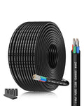 20 Gauge Electrical Wire 4 Conductor 20/4AWG 82.02FT Low Voltage Cable- Tinned Copper Stranded Core with PVC Insulation for LED Strip Lighting Installations,Automotive Marine Wiring Harness