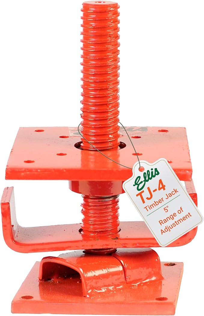 Ellis Manufacturing Timber Jack – Adjustable Post for House Leveling, Basement Support, Joist Lift, Crawl Space Shoring, Screw Support Beam, 5" Range, 15,000 lbs Capacity