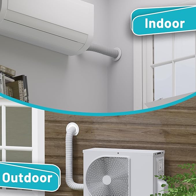Mini Split Cover Wall Sleeve for AC Line Set, Line Set Covers for Outside Units, Mini Split Line Set Cover for Air Conditioning Systems, AC Sleeve Through The Wall, Pipe Accessories