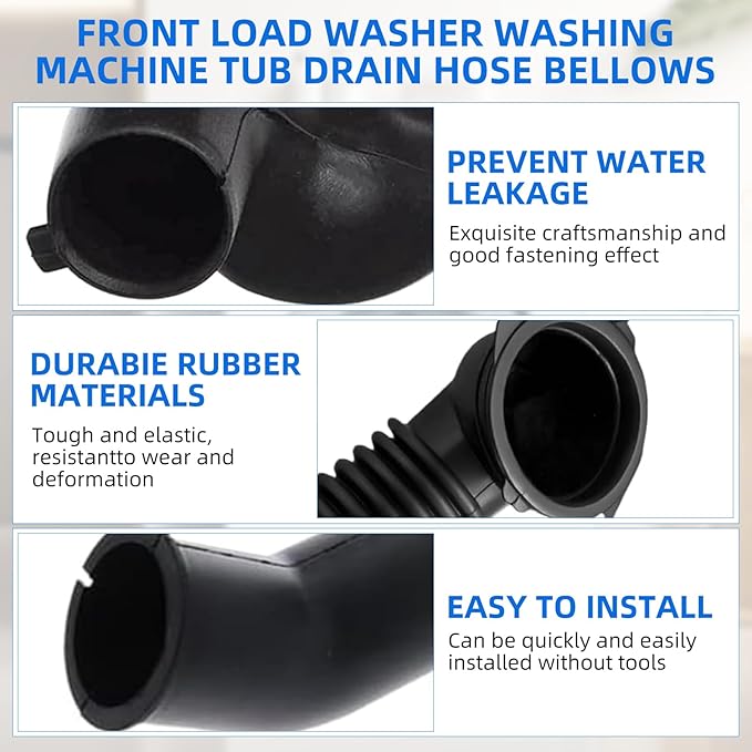 4738ER1002A For LG/Kenmore Washer Tub-to Front Load Washer Washing Machine Tub Drain Hose Bellows,Replaces4738ER1002, AP4436407, 1266823, AH3523345, EA3523345, PS3523345 ﻿