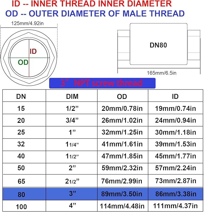 3”Stainless Steel Vertical Check Valve DN80, NPT Female Threaded Vertical Check Valve Stainless steel check valve for preventing oil-water backflow, gas-air check valve, sewage pump, etc