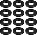 uxcell 12 Pcs Solid Nitrile Rubber Flat Washer DN25 1-1/2" OD x 1" ID x 1/4" Thickness Large Washers O Ring Sealing Gaskets, Industrial Flat Rubber Spacer, Black