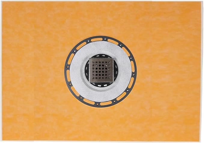 6-Inch Square Shower Drain with Bonding Flange - Durable Stainless Steel Shower Drain Flange Kit for Quick Drainage, Easy Installation, Ideal for Bathroom & Wet Area Renovations
