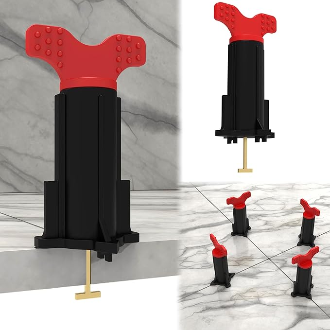Tile Leveling System, Reusable Tile Spacer Leveling System, Tile Tools for Installation Self Leveling, Tiling Tools and Accessories (40 Sets+40 Extra Pins)