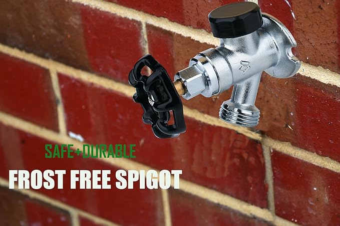 WHK 10 Inch Frost Anti-Siphon Sillcock 1/2 Inch PEX B X 3/4 Inch Hose Bibb,Frost Proof Outdoor Faucet Bib with Vacuum Breaker-Frost Free Spigot PEX Crimp Connection(Brass)