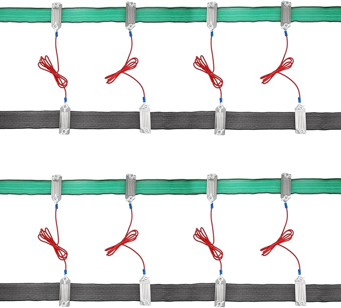 Kanayu 4 Pcs Lectric Fence Tape Connector Polytape to Polytape Connector 40mm Electric Tape for Electric Fence Connection with 90 cm Wire for 1/2" to 1-1/2" Width Polytape(2 Pieces Tape)