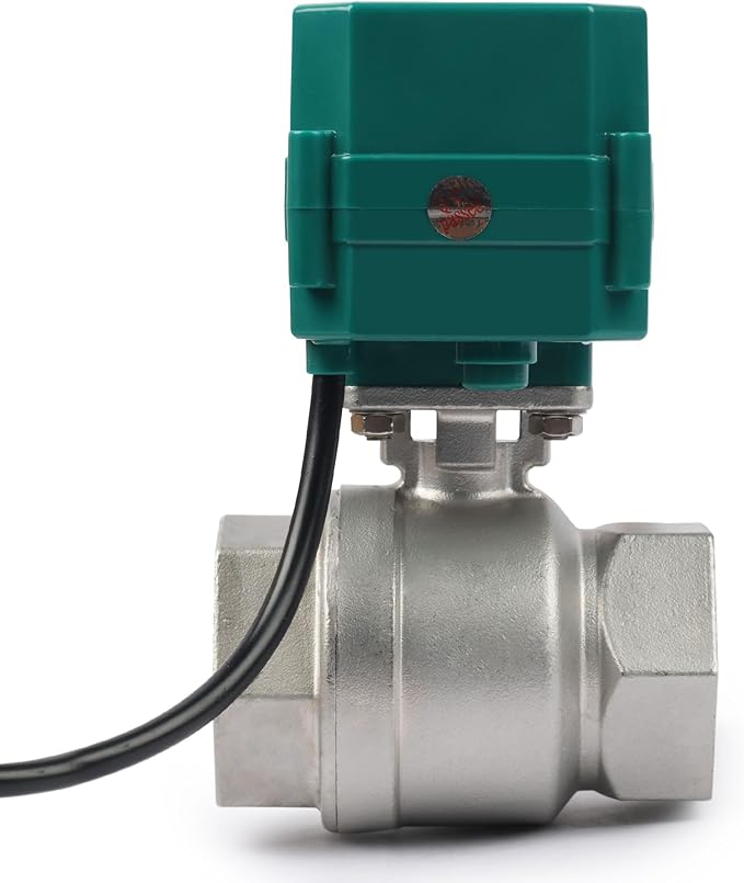 U.S. Solid 1-1/2" Motorized Ball Valve with US Plug 110VAC Stainless Steel Electrical Ball Valve,Auto Return, Normally Closed, IP65