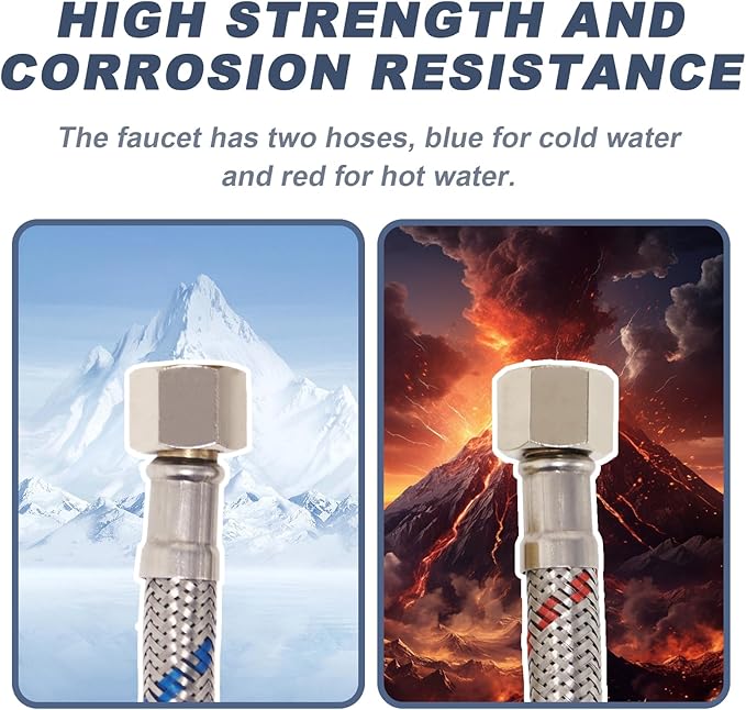 Shampoo Bowl Faucet, Vacuum Breaker Outside Faucet Kit & Shampoo Hose for Sink with Sprayer, Hair Salon Sink Sprayer Hose Replacement Set