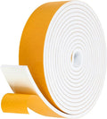 16Feet Weather Stripping Seal (2 Inch X 1/4 Inch) for Door Window, High Density Foam Tape, Soundproofing, Insulation Strip, Door Sealers for Door Frame- White