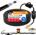 3~100FT Heat Tape for Water Pipes, UL & ETL Certified 30 FT Self-Regulating Pipe Heating Cable with Thermostat for Pipe Freeze Protection, Waterproof Heat Tape for Metal and Plastic Pipes,Black