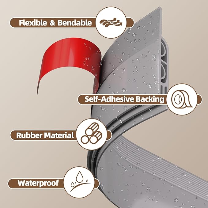 78" Door Draft Stopper for Bottom of Door, Adhesive Weather Stripping Door Seal for Cold Air Insulation, Under Door Sweep for Exterior & Interior Doors Blocker Noise Dust, Gray
