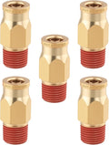 5PCS Quick Push to Connect Fittings,Brass Union Straight DOT Approved 1/4" Tube OD x 1/8" NPT Thread Air Suspension Kit for Truck Trailers and Air Brake System