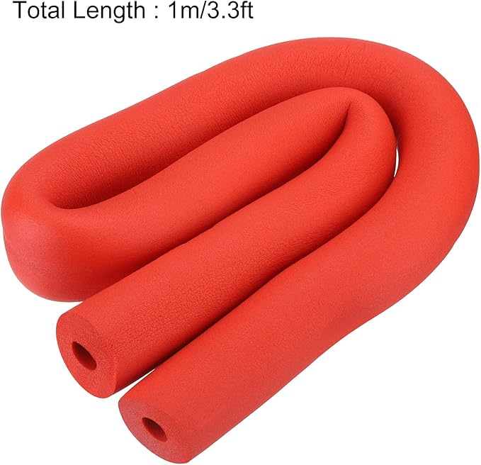 uxcell Foam Tubing for Handle Grip Support, Pipe Insulation Outside Pipe Lagging, 16mm(5/8") ID 48mm OD 1m Red