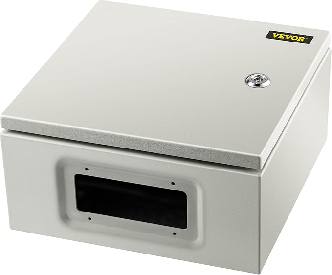 VEVOR NEMA Steel Enclosure 12×12×6,NEMA 4X Steel Electrical Box,IP66 Waterproof & Dustproof,Outdoor/Indoor Electrical Junction Box,with Mounting Plate