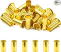 Siptenk 50PCS Brass Compression Tube Inserts for OD 1/2", Insert Tube Support Compression Sleeve Fitting, Sleeve Ferrules for Oil Water Air Pipe