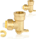 30-Pack HeSun Pushfit Drop-ear Elbow, 1/2" Female NPT x 1/2" Push to Connect Plumbing Fittings with Disconnect Clip, Brass Push-fit Fittings for PEX, Copper, CPVC, PE-RT Pipes(PF066-30)
