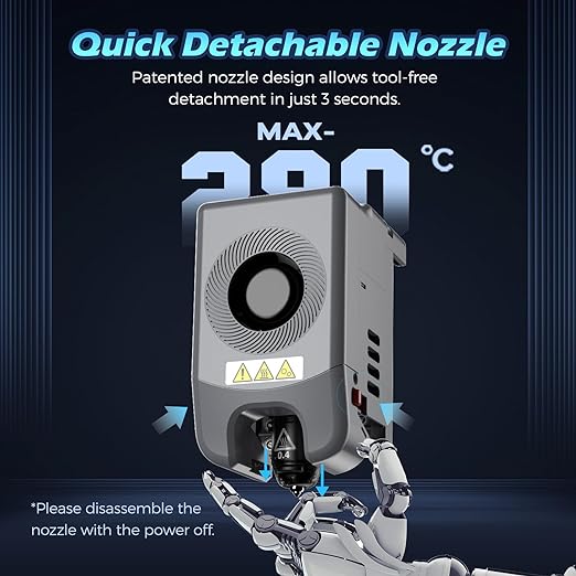 FLASHFORGE Adventurer 5M Pro Nozzle, 0.8mm Hardened, 280℃ High Flow 32mm³/s for Stable High-Speed Printing, Compatible with Adventurer 5M Hotend, Perfect for High-Strength Filaments
