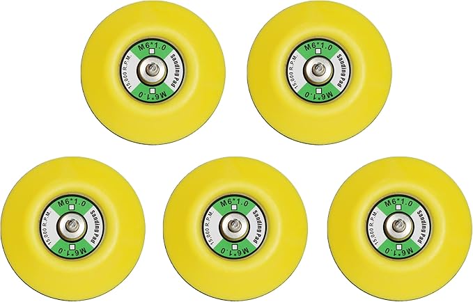 5Pcs 3-Inch Backing Pad, M6 Thread | 15,000 RPM