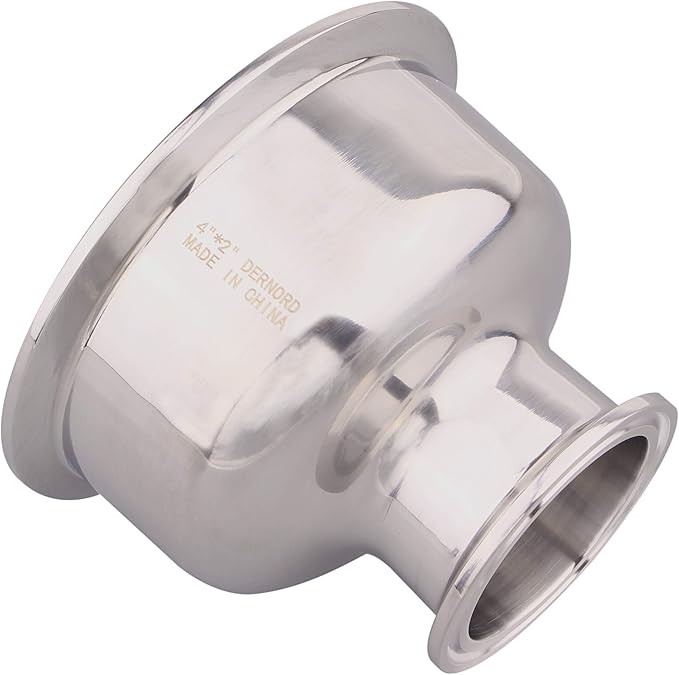 DERNORD Tri Clamp Bowl Reducer Sanitary Fitting Stainless Steel 304 (Tri Clamp Size: 4 inch x 2 inch)