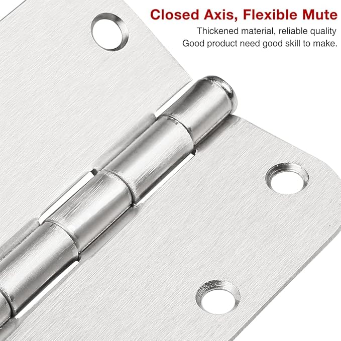 42 Pack Nickel Door Hinges Brushed Nickel 3 1/2 Interior Door Hinges Satin Nickel 3.5 Inch with 5/8” Radius Corners 3 ½"x 3 ½" Silver Hardware Controls JIW Garage Factory