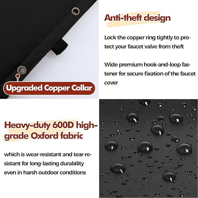 SUNICO Backflow Preventer Insulation Cover (5°F) - 5-Layer Upgrade Insulated Design Sprinkler Covers for Outside,22" W X 34" H, Backflow Insulation Cover for Sprinkler Valve,Winter Freeze Protection