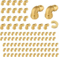 (Pack of 100) Niikappu 3/4 Inch x 1/2 Inch Reducing Elbow Brass Fitting, Push to Connect Plumbing Brass Fittings, PEX, Copper, CPVC, PE-RT Pipes