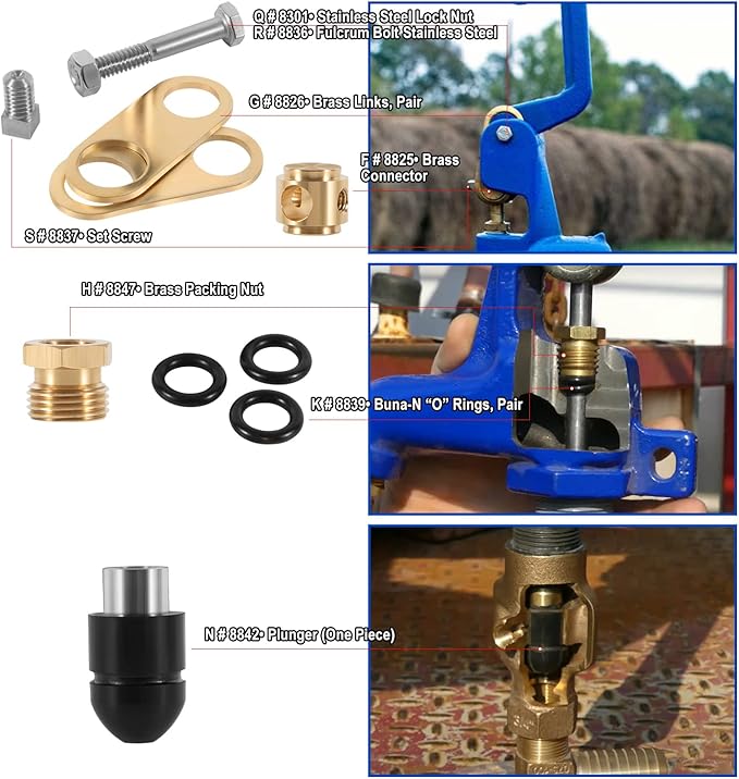 850 Sb Parts Kit Yard Water Hydrant Repair Kits & 8842 Plunger Fit for Simmons 800LF 800SB 4800LF 5800LF 6800LF Series Frost Proof Landscape Outdoor Yard Hydrant, Replace for Part No. 850SB