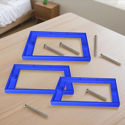 3 PCS 1/4" Single Gang Outlet Box Extenders with 6 Screws - Electrical Outlet Extender Receptacle Box Extenders for Electrical Outlet Switches, Blue