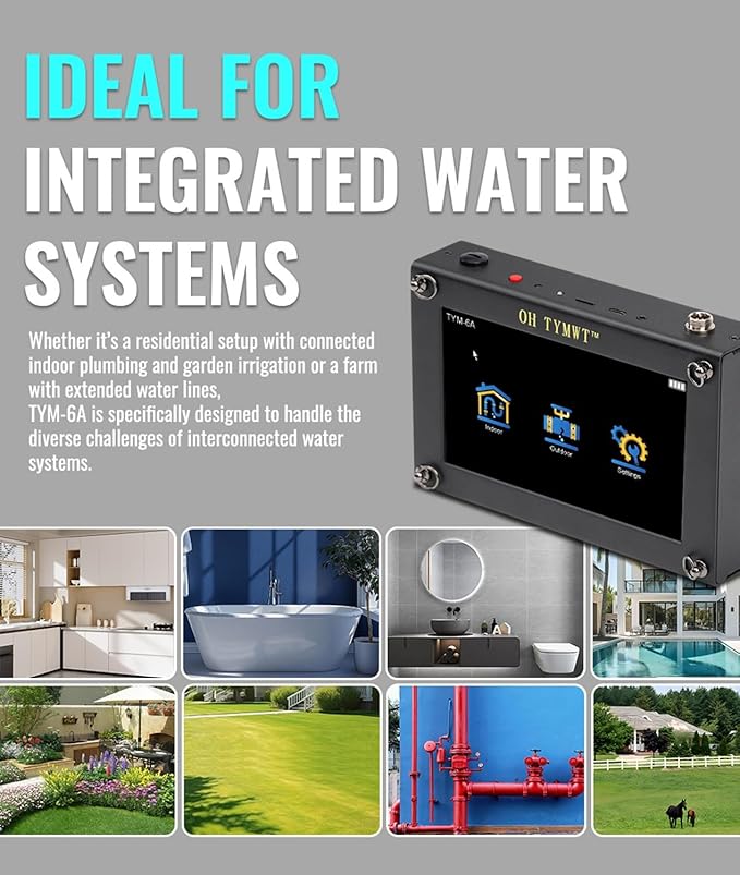 TYM-6A Professional Water Leak Detector - AI Detection, Dual Display, Adjustable Frequency for Water/Fire Pipeline Pressure