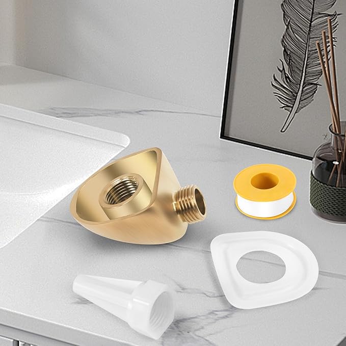 50560-CZ-PR Wall Supply Elbow For Hand Shower Elbow Adapter,Water Supply Elbow For Hand Shower,Wall-Mount Supply Wall Elbow For Hand Held Shower Elbow Adapter,Lumicoat Champagne Bronze