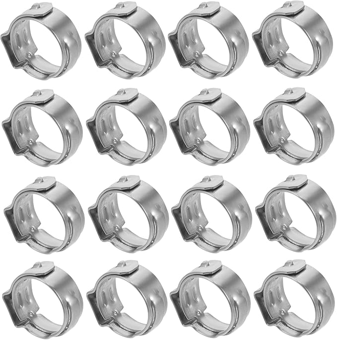 CHILDWEET 50Pcs Stainless Steel Pex Crimp Rings Pinch Clamps Water Pipe Clamps for Plumbing Pex Tubing Connections Sturdy Metal Pipe Fittings