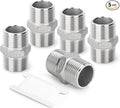 TAISHER 5PCS Cast 304 Stainless Steel Hex Nipple, Pipe Fitting 1-Inch Male Pipe x 1-Inch Male Pipe