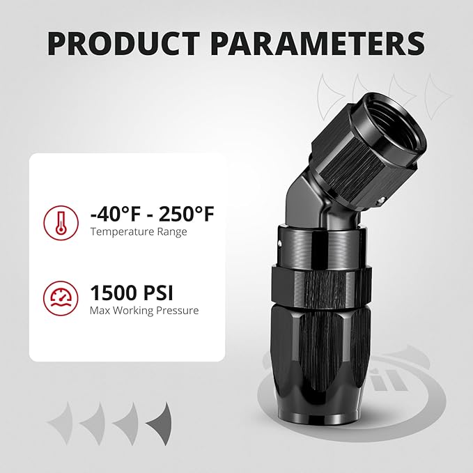 EVIL ENERGY 6AN Hose End Fitting 45 Degree Swivel Low Profile Forged Aluminum for CPE Braided Line