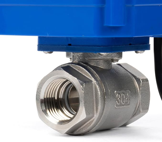 U.S. Solid 1/2" Motorized Ball Valve with US Plug 110VAC Stainless Steel Electrical Ball Valve,Auto Return, Normally Open
