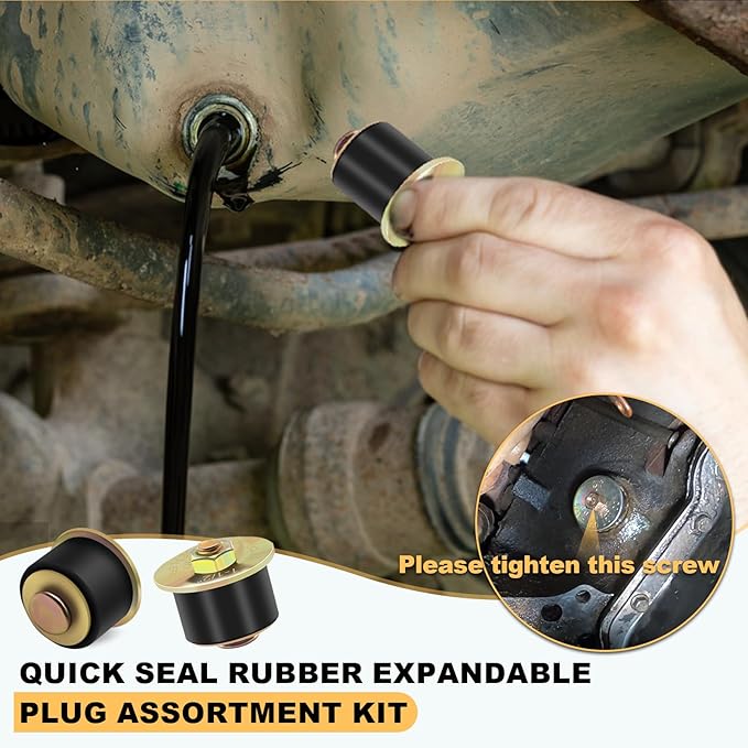 Siptenk 1-1/2" Freeze Rubber Expansion Plug 5 pcs, Automotive Rubber Expandable Freeze Plugs For Engine