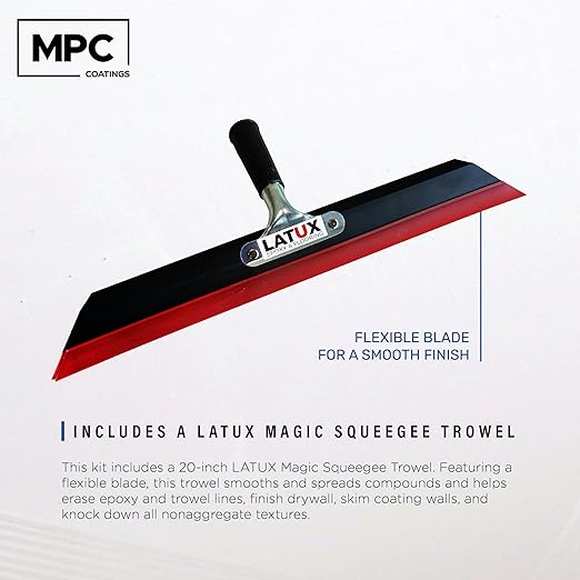 MPC-100 3-Gallon Epoxy-Resin Kit and 20-Inch LATUX Squeegee Trowel, Floor Epoxy Kit or Countertop Epoxy Kit for Industrial and Commercial Use