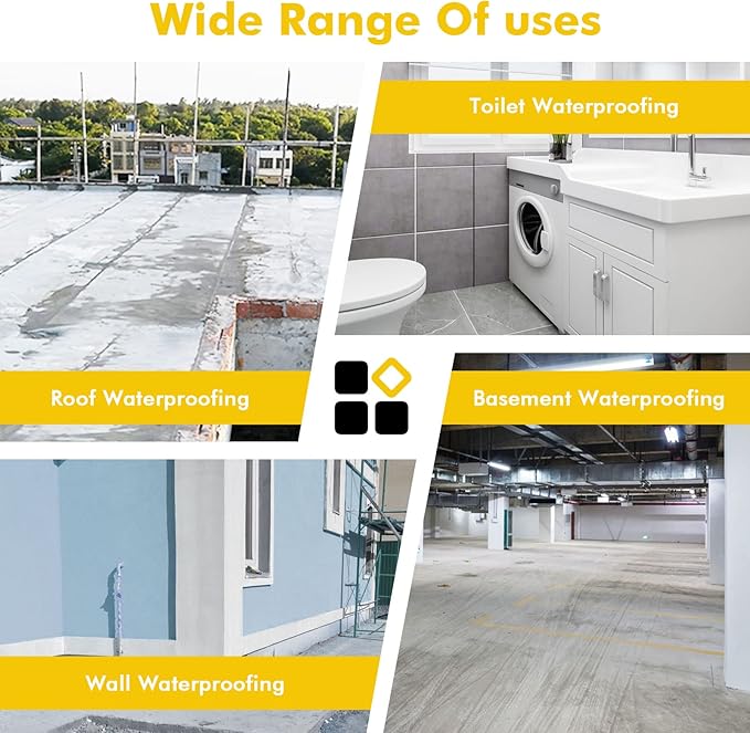 Upgraded Waterproof Membrane Thickened 23.6 mils 3.77ft x 98.5 ft / 371 Square Feet Waterproof Membrane for Shower Walls, Bathroom Flooring, Wet Room, Tile, Sauna, Steam Room