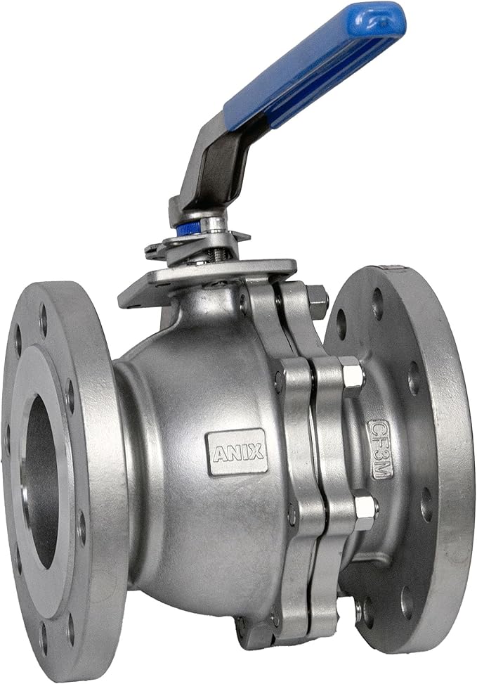 Anix Stainless Steel Flanged Ball Valve, Stainless Steel 316 Ball and Stem, Class 150 Full Port, Firesafe Certified (3/4")