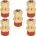 5PCS 1/2" Tube OD x 1/2" NPT Thread Connect Fittings Brass Union Straight Joint DOT Approved, Air Line Adapter Air Suspension Kit for Truck Trailers and Air Brake System