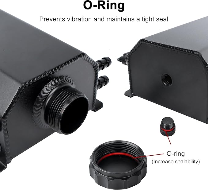 EVIL ENERGY Radiator Coolant Overflow Tank, Coolant Recovery Tank Aluminum 2L Black