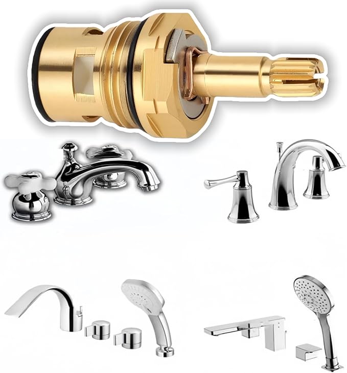 994053-0070A Replacement Cartridge For American Standard Faucets - Compatible with 994053-0070A & 994053-0070A/H - Hot & Cold Brass Valve Stem (4Z-24H) - Bath & Kitchen Faucet Repair Kit 2 Pack